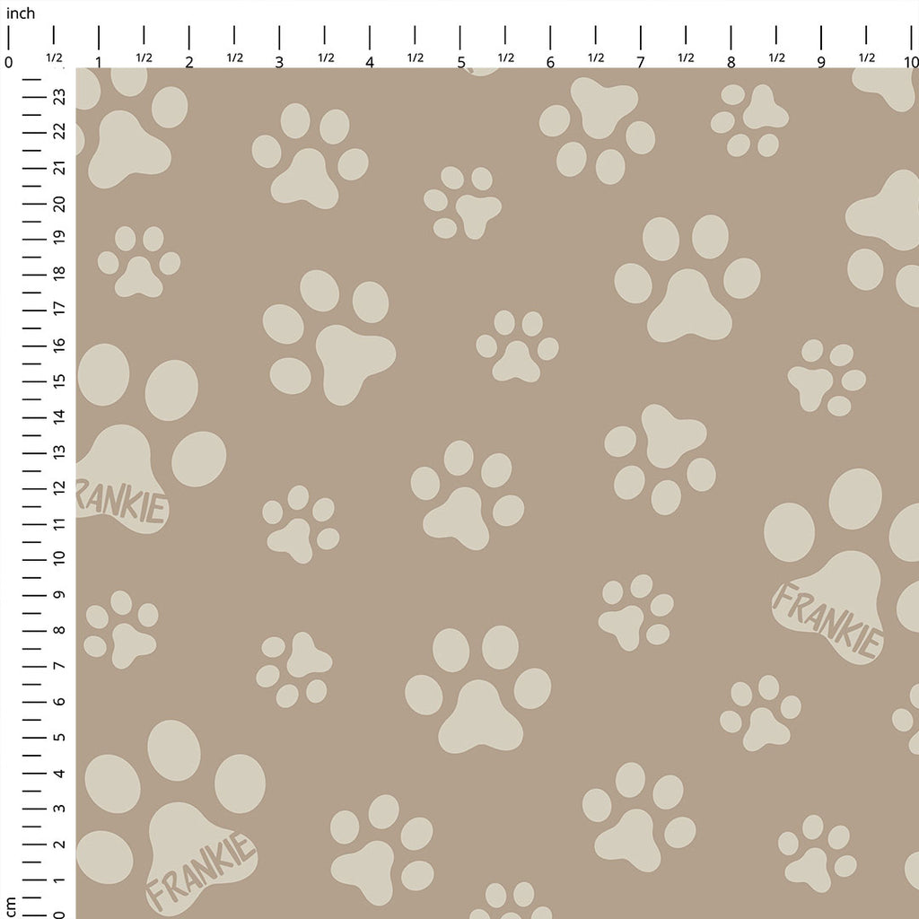 👉 PRINT ON DEMAND 👈 Personalised Paw Prints Neutral Various Fabric Bases