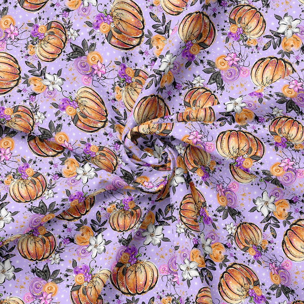 👉 PRINT ON DEMAND 👈 Pumpkin Purple Various Fabric Bases