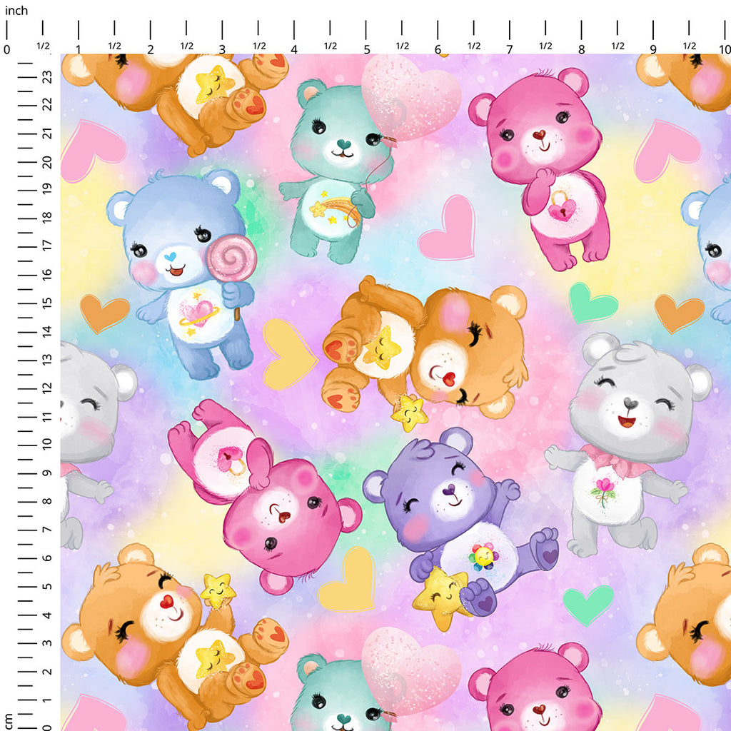 👉 PRINT ON DEMAND 👈 Rainbow Bears Various Fabric Bases