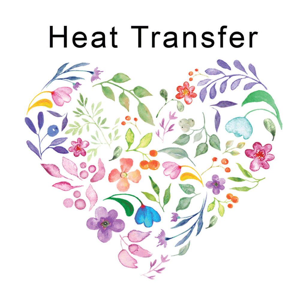 Watercolour Spring Heart Iron on Fabric Heat Transfer DTF-100