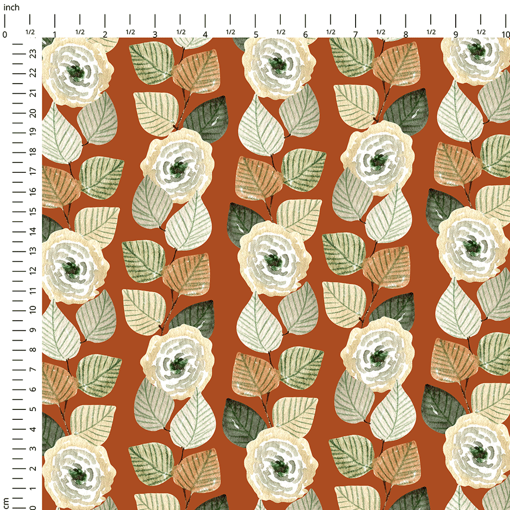 👉 PRINT ON DEMAND 👈 Striped Autumn Floral Various Fabric Bases