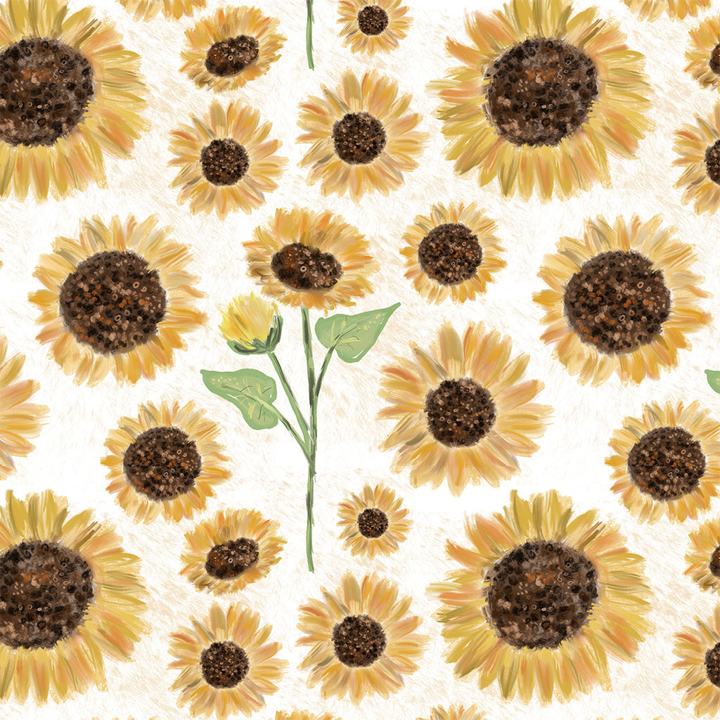 👉 PRINT ON DEMAND 👈 Sunflowers Various Fabric Bases