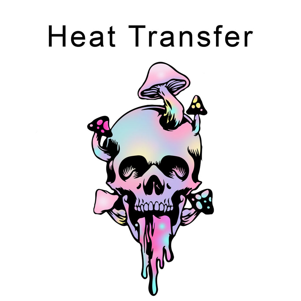 Trippy Skull Iron on Fabric Heat Transfer DTF-79