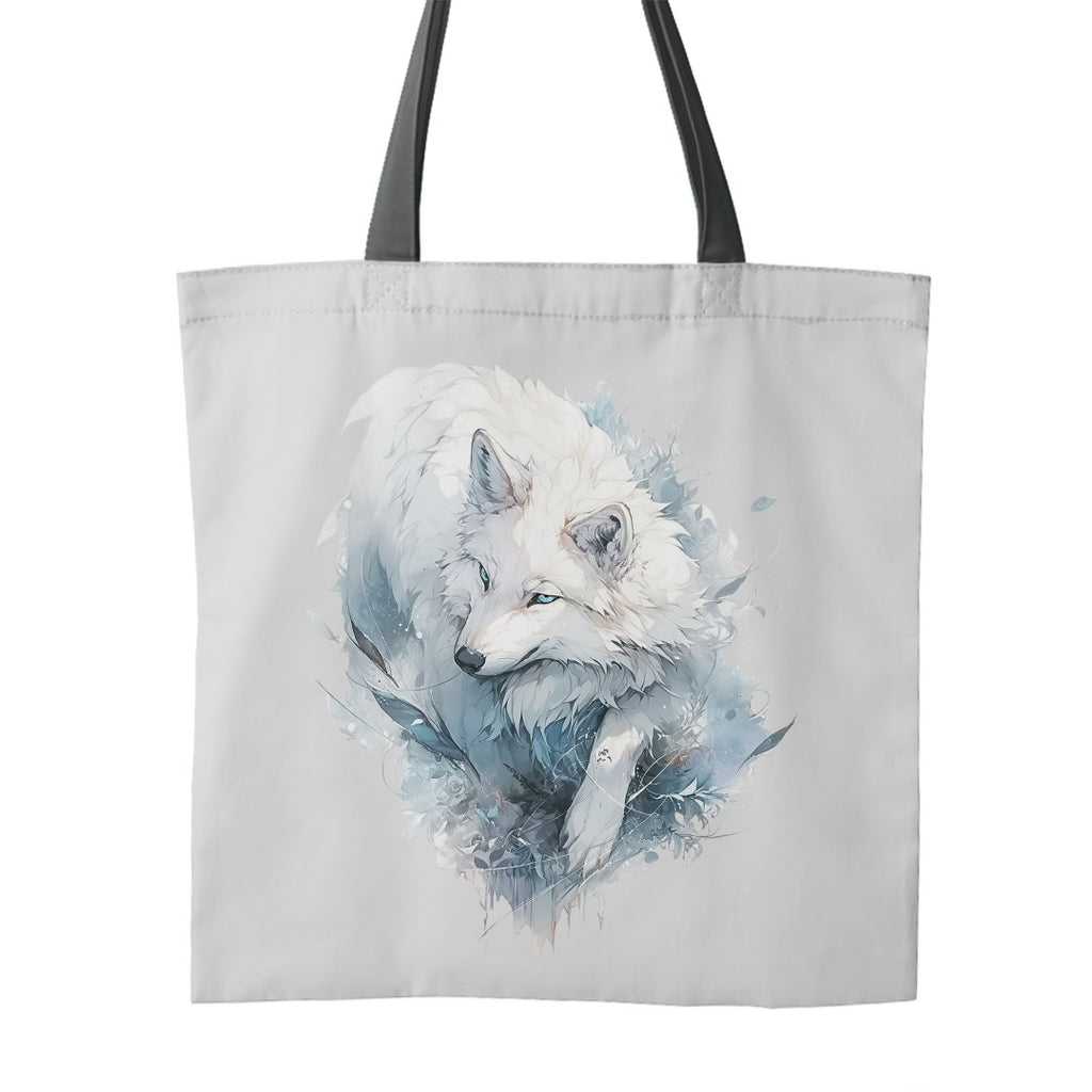 👉 PRINT ON DEMAND 👈 TOTE White Wolf Tote Fabric Bag Panel