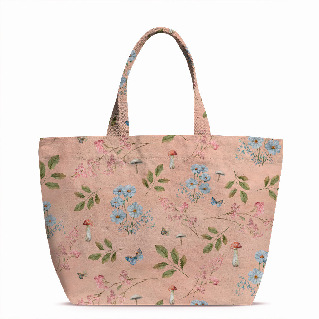 👉 PRINT ON DEMAND 👈 Woodland Flowers Pink Various Fabric Bases