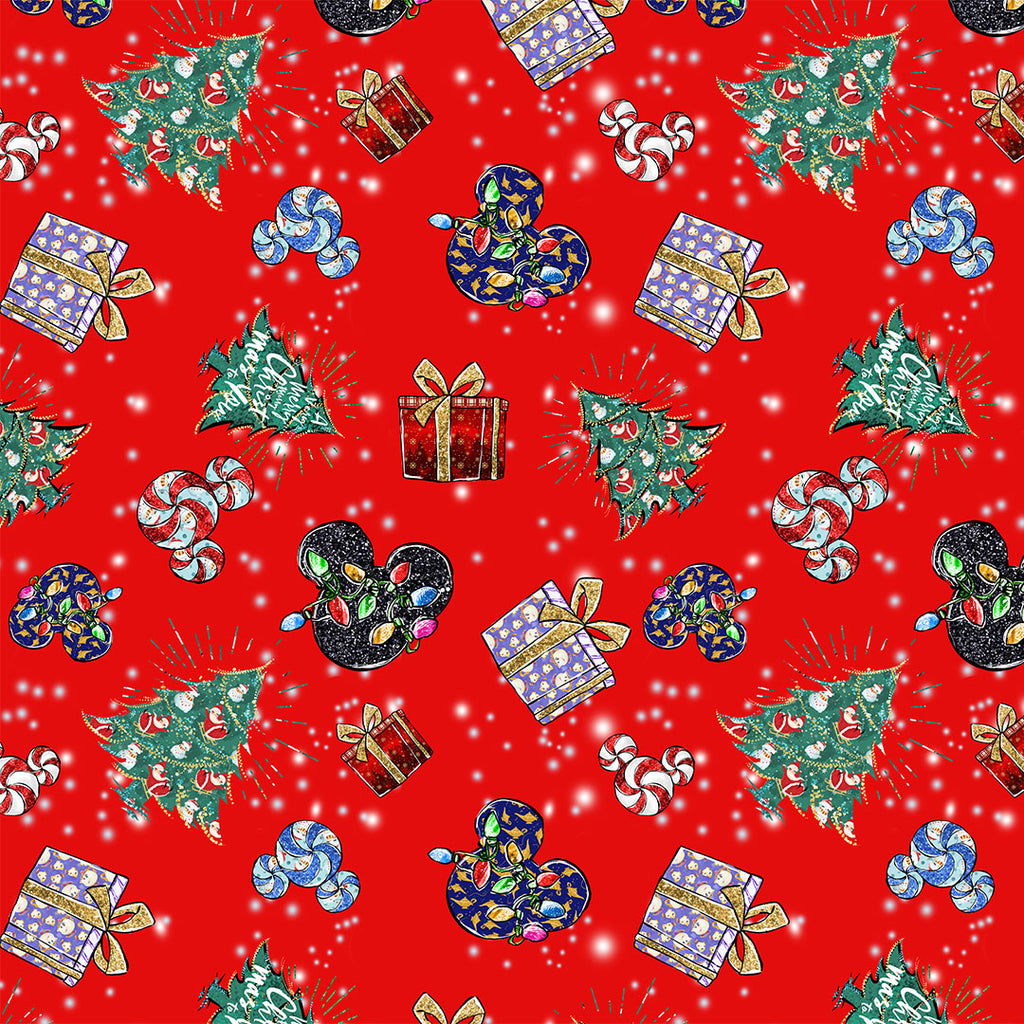 👉 PRINT ON DEMAND 👈 Christmas Red Various Fabric Bases