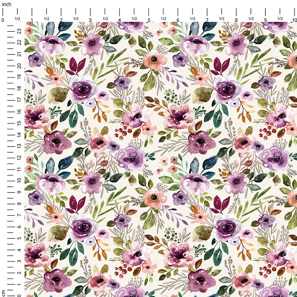 👉 PRINT ON DEMAND 👈 Amethyst Floral Various Fabric Bases