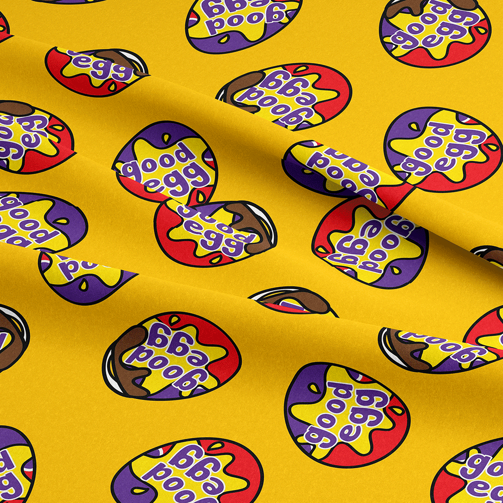 👉 PRINT ON DEMAND 👈 Good Egg Yellow Various Fabric Bases