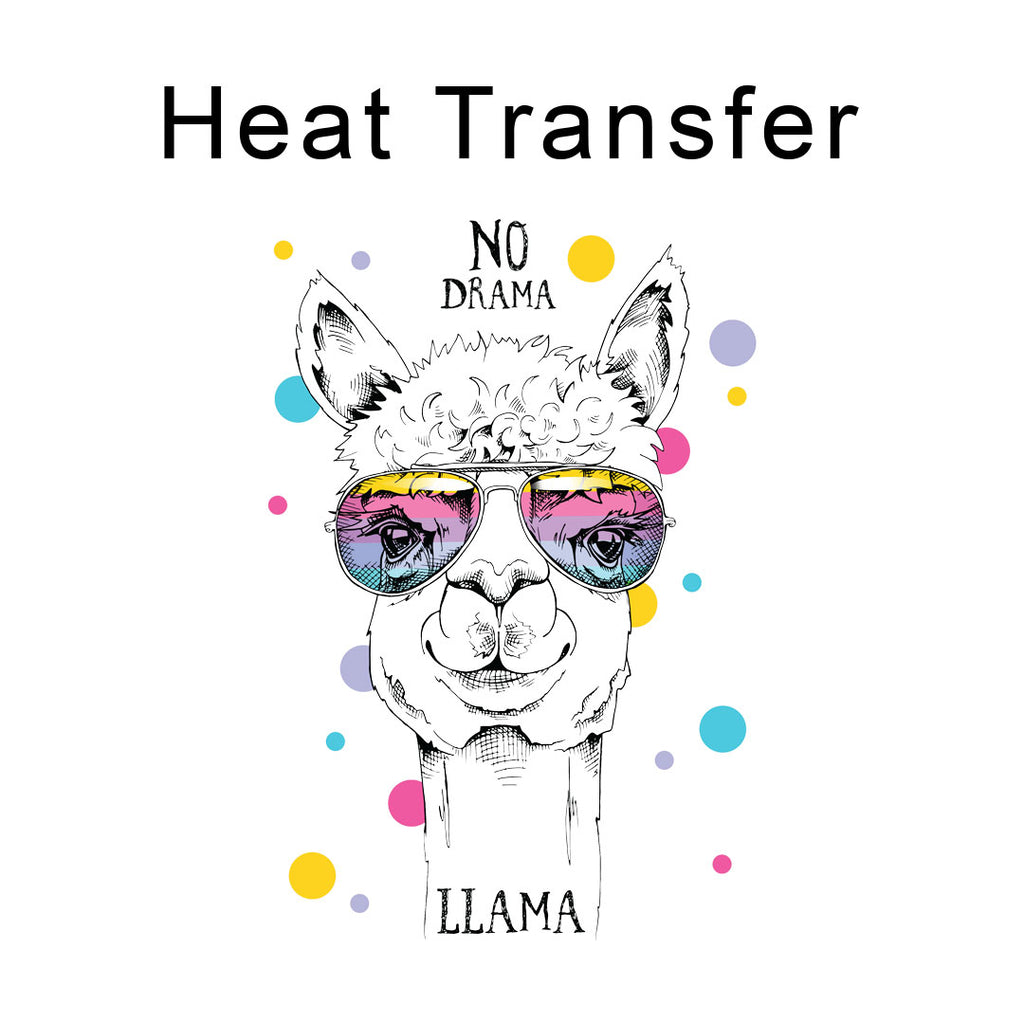 No Drama Llama Iron on fabric heat transfer DTF-10